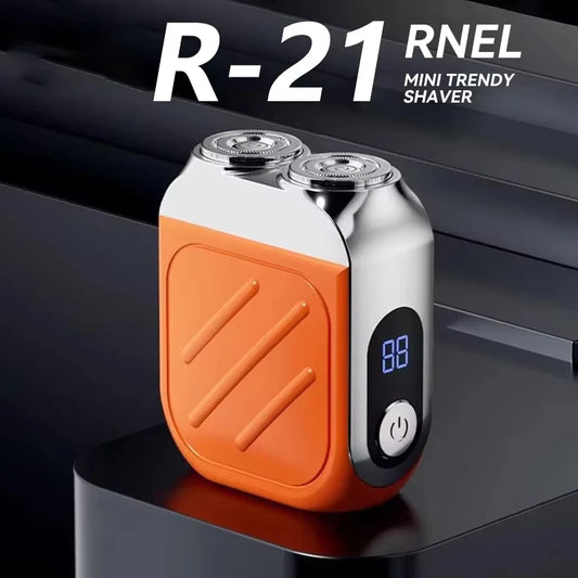 “R-21 Waterproof Electric Razor – Dual Head, Compact & Powerful”