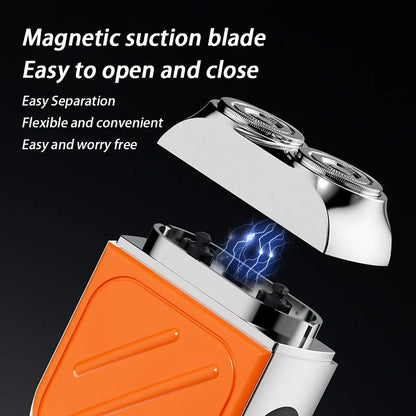 “R-21 Waterproof Electric Razor – Dual Head, Compact & Powerful”